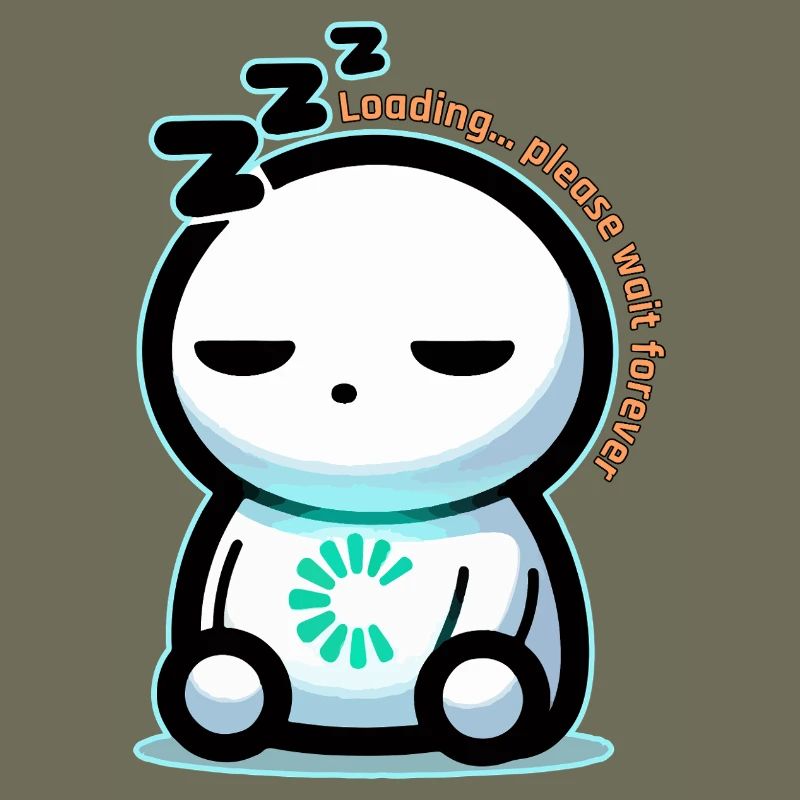 Forever Loading Sleepy Mascot