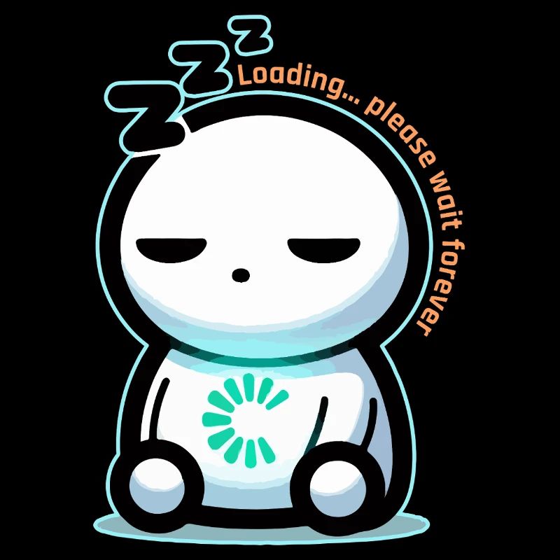 Forever Loading Sleepy Mascot