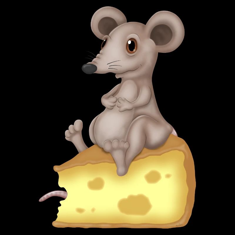 Cute mouse on cheese