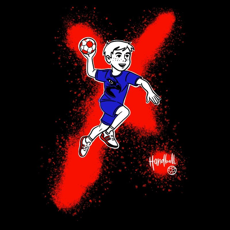 Handball garçon en saut