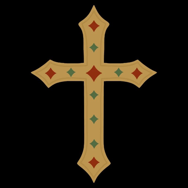 Croix d’or avec incrustations de gemmes