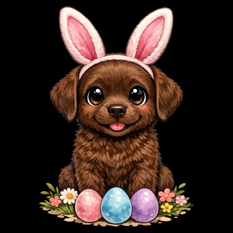 Brauner Labrador Retriever Schoko Labbi Ostern