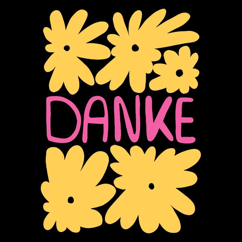 Danke - gelbe Blumen mit pink