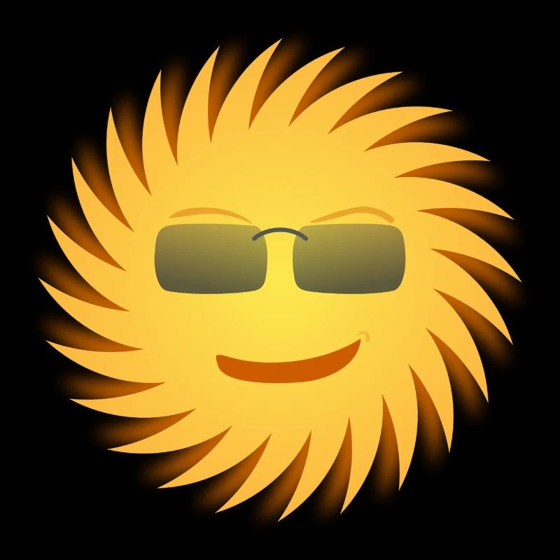 Sonne mit Sonnenbrille. Geschenkidee