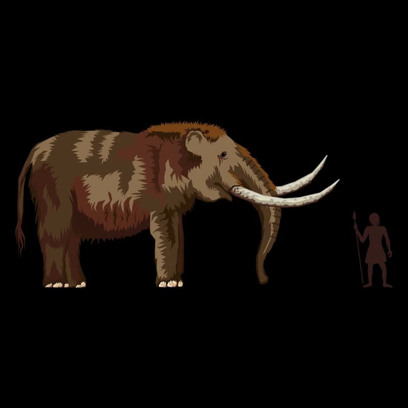 Mammut und Jäger