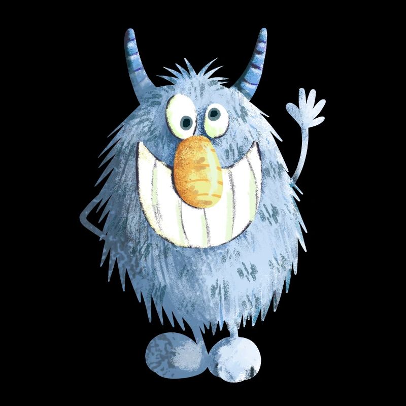 Blue grinning monster