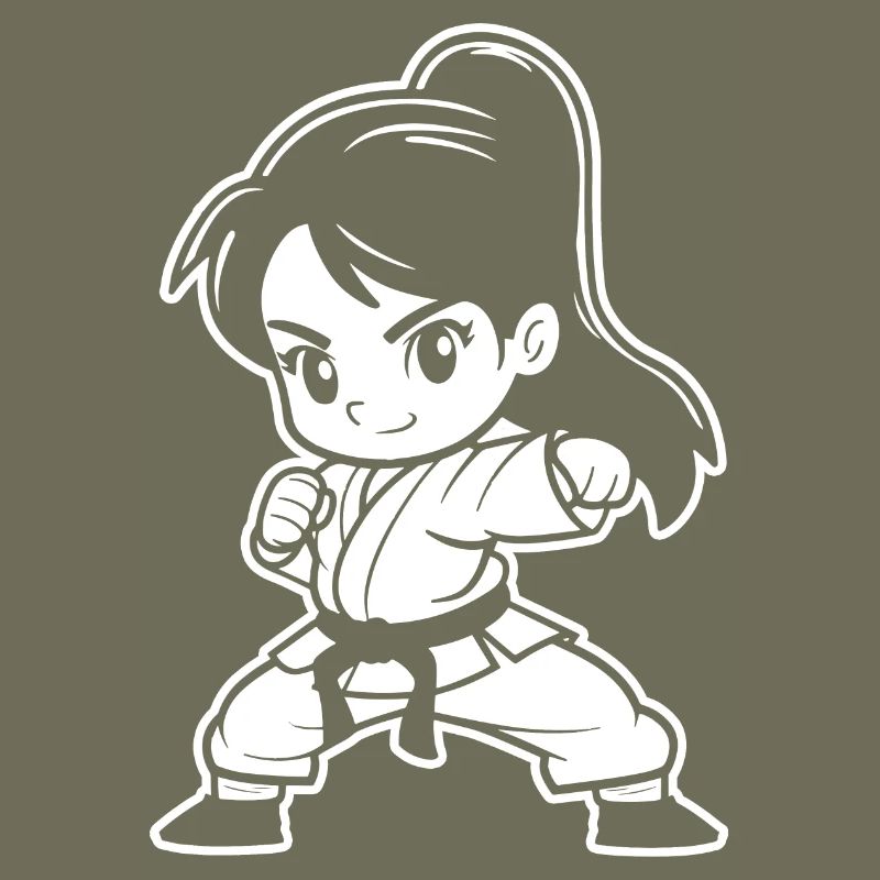 Kleines Karate Mädchen Comic
