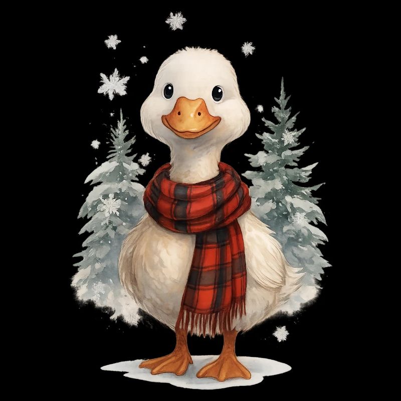 Cute duck winter christmas