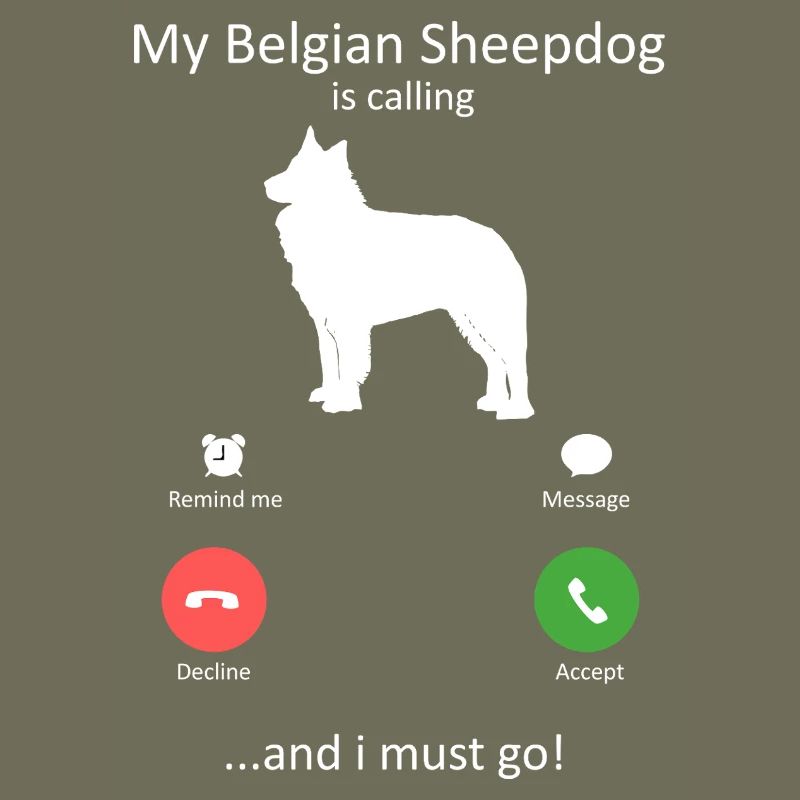 Belgian Sheepdog Is Calling Phone Screen Art Dog