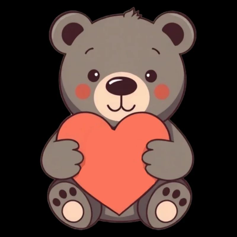 Bär mit rotem Herz Geschenk Mutter Muttertag