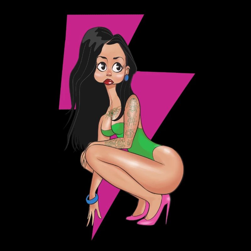 Pink Lightning Pin-up