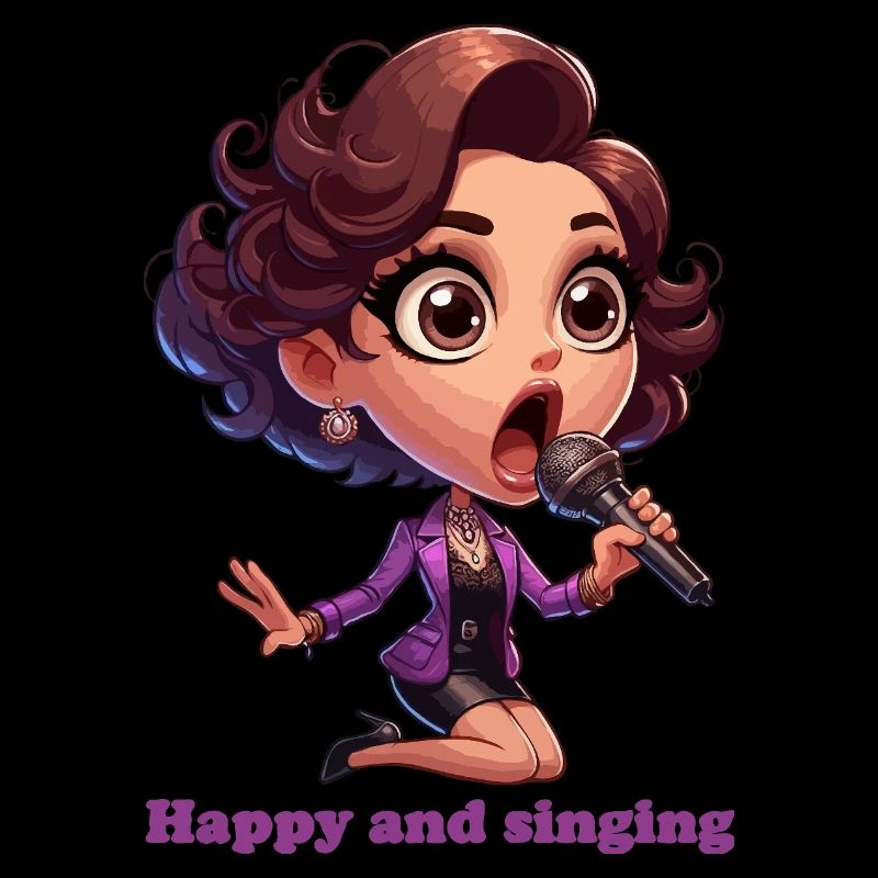 Happy and singing