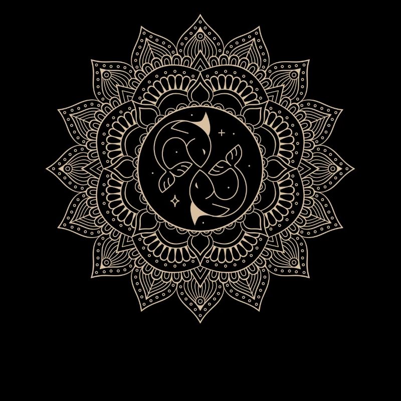 Fische Tierkreiszeichen Mandala