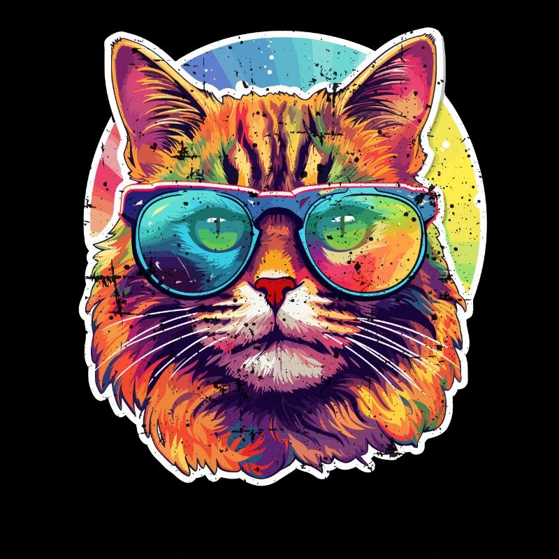 Katze Hippie 60s 70s