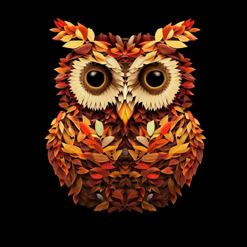 Eule aus Herbstblättern