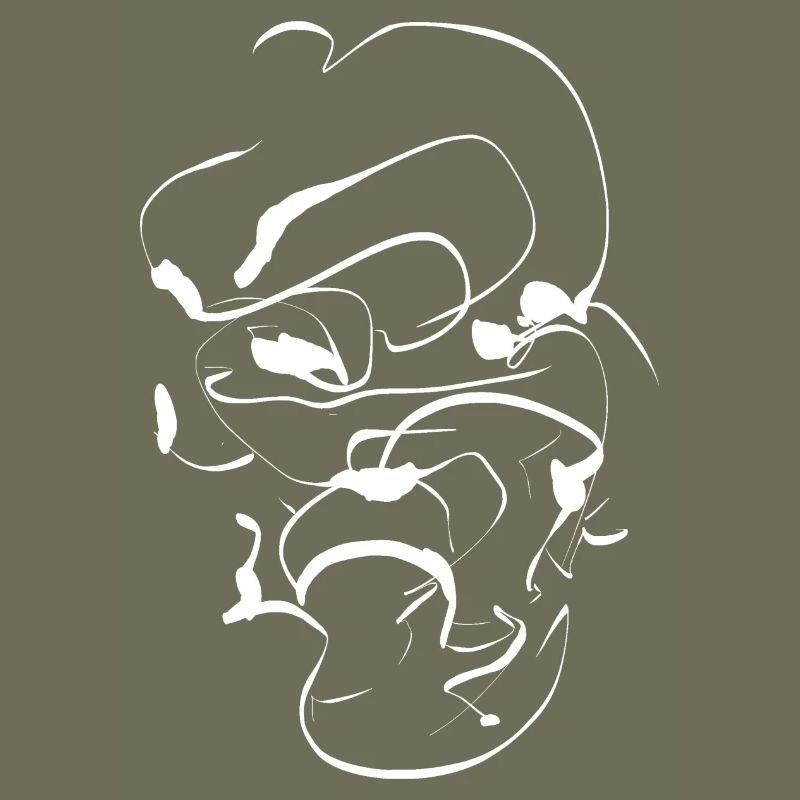 Samurai encre visage / masque minimal abstraite