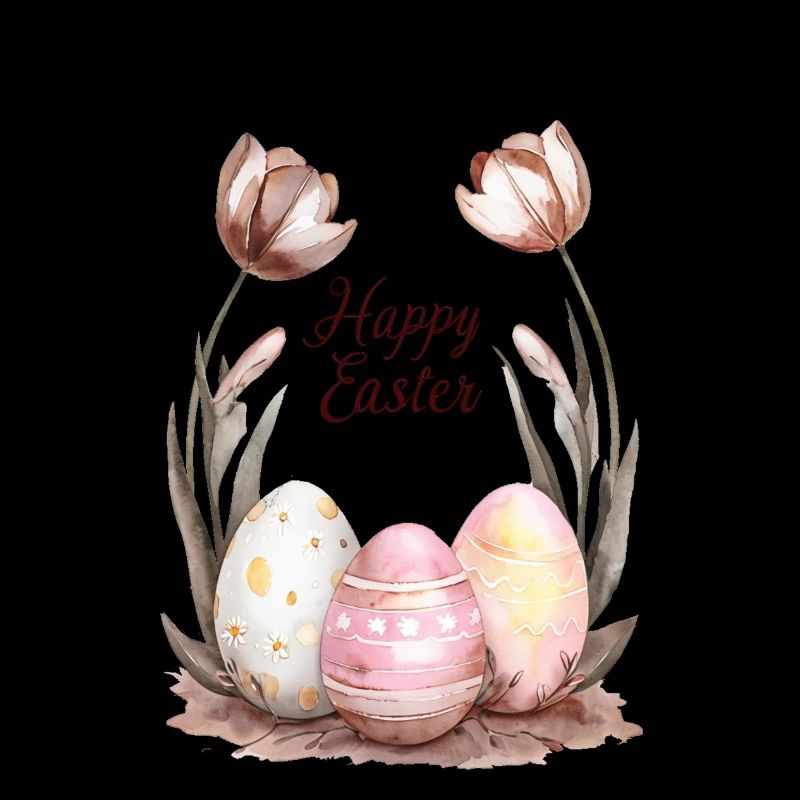 Easter Eggs And Flowers