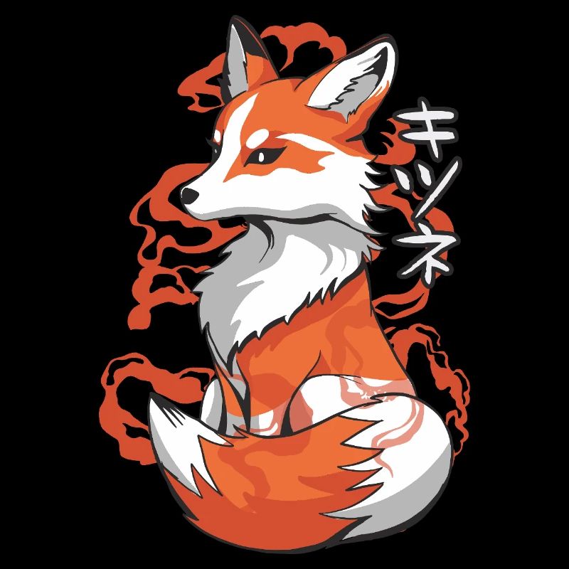 Vibrant Fox Ukiyo Style
