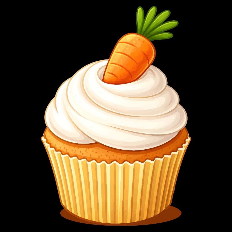 Carrot Cake Cupcake Illustration