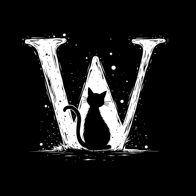 Buchstabe wmit Katze