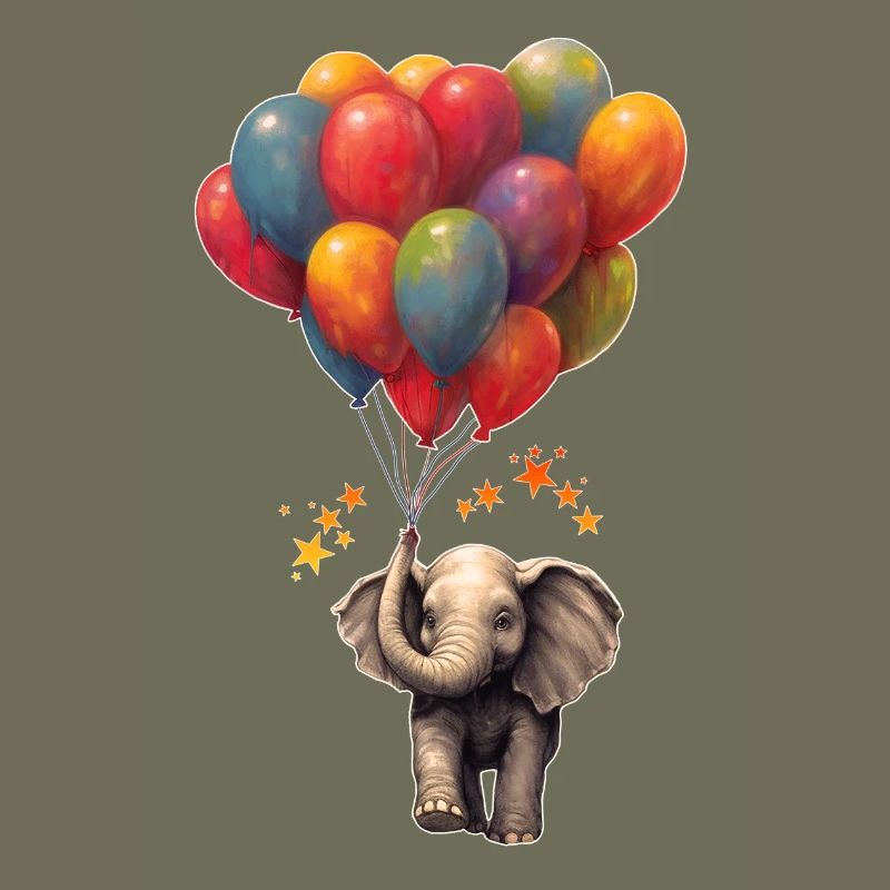 Elefant mit Luftballons