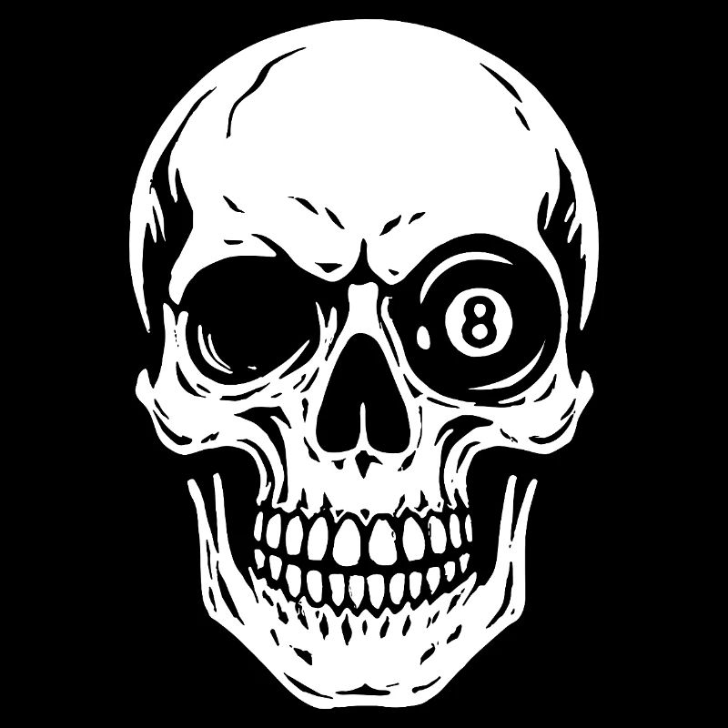 Eight Ball, Skull, Billiard Player Gift