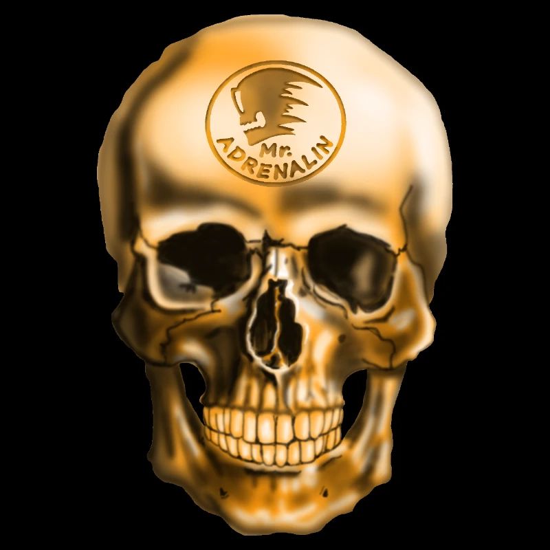 Schädel mit Adrenalin Emblem