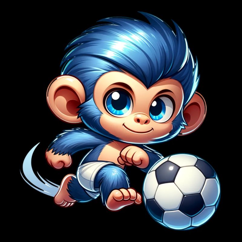 Süßes Äffchen spielt Fußball Kinder Babys Geschenk