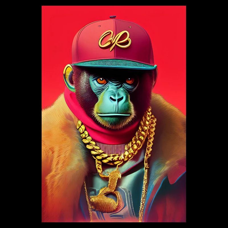 Cool monkey with gold chain