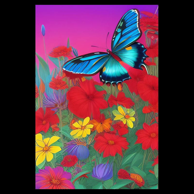 Flowers and butterfly