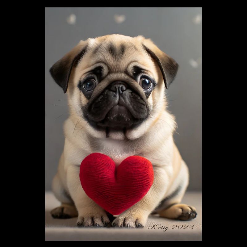 Chiot mignon avec coeur