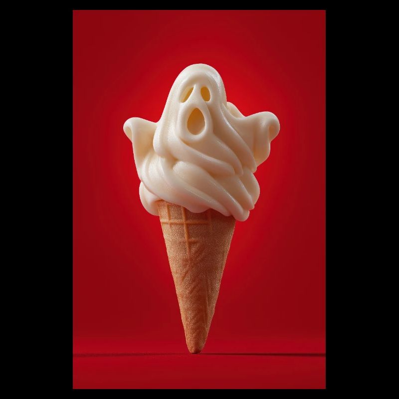 Spooky Ghost IceCream Cone