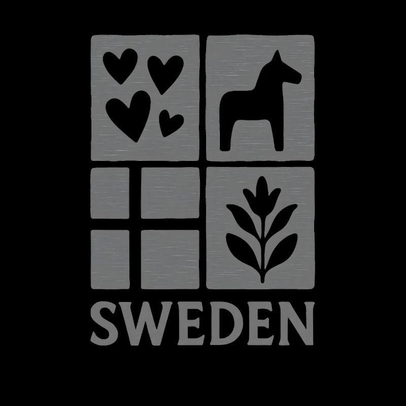 Sweden Square Logo Hearts Horse Leaf