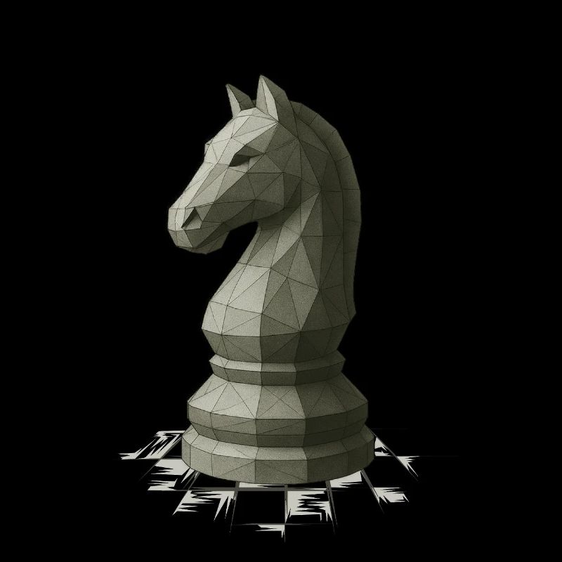 Low Poly Schach Springer Design