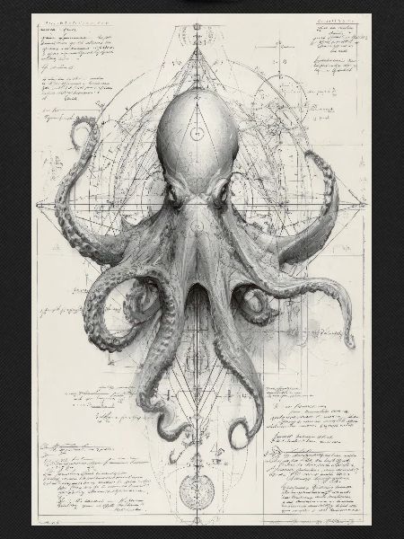 Geometrischer Oktopus-Bauplan