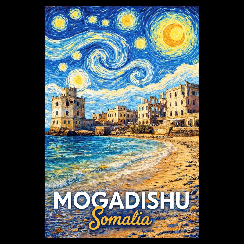 Nuit étoilée de Mogadiscio en Somalie