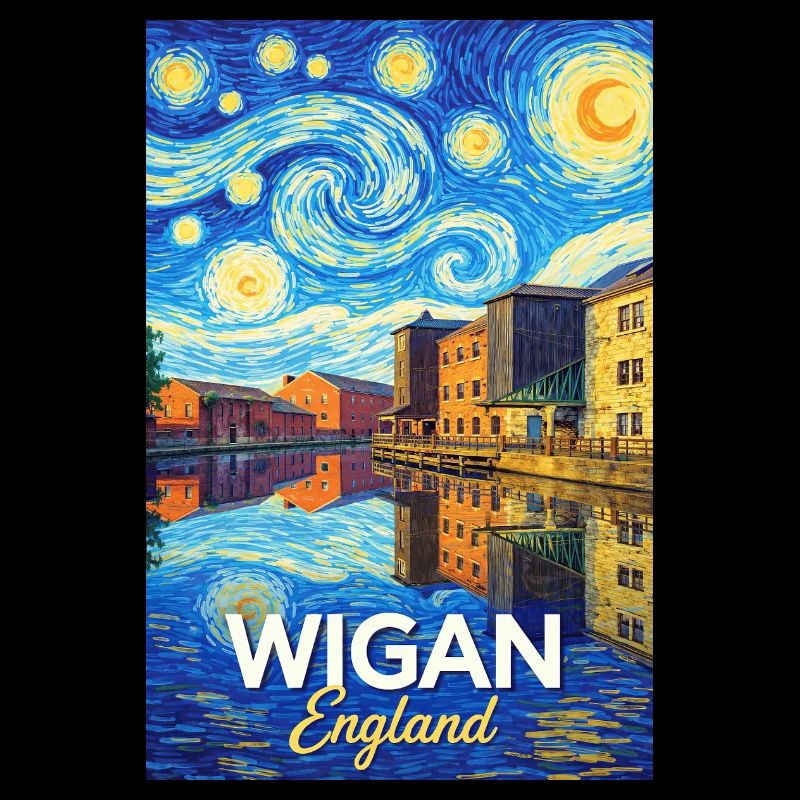 Wigan England Harbour Starry Night Style