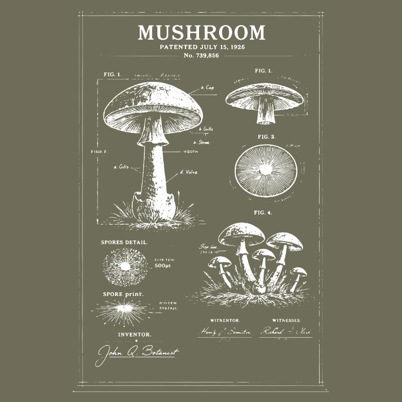 Art botanique de plans champignons