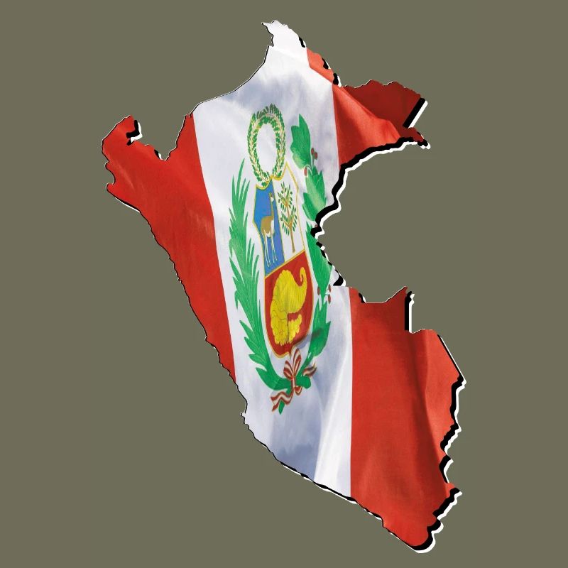 Drapeau du Pérou sur la carte du Pérou