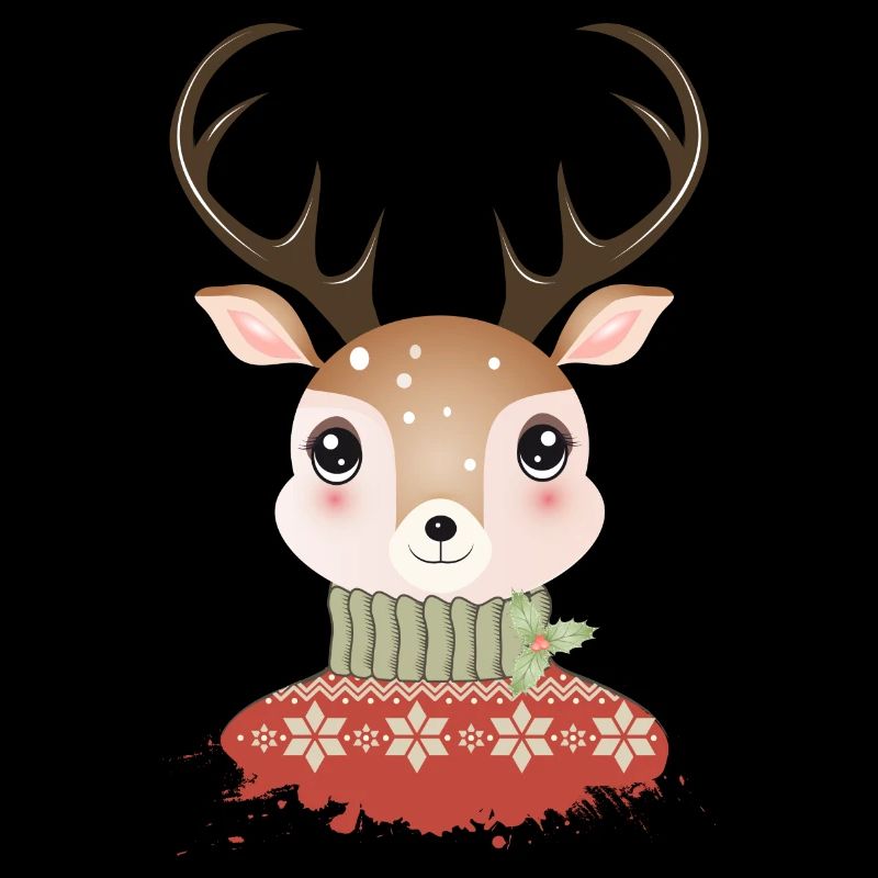 niedlicher schicker Hirsch mit Weihnachtspullover