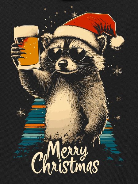 Christmas Beer Raccoon