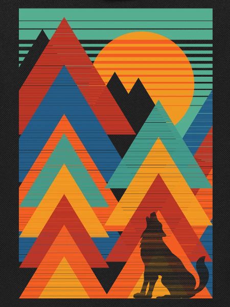 Landscape (Wolf, Triangles)
