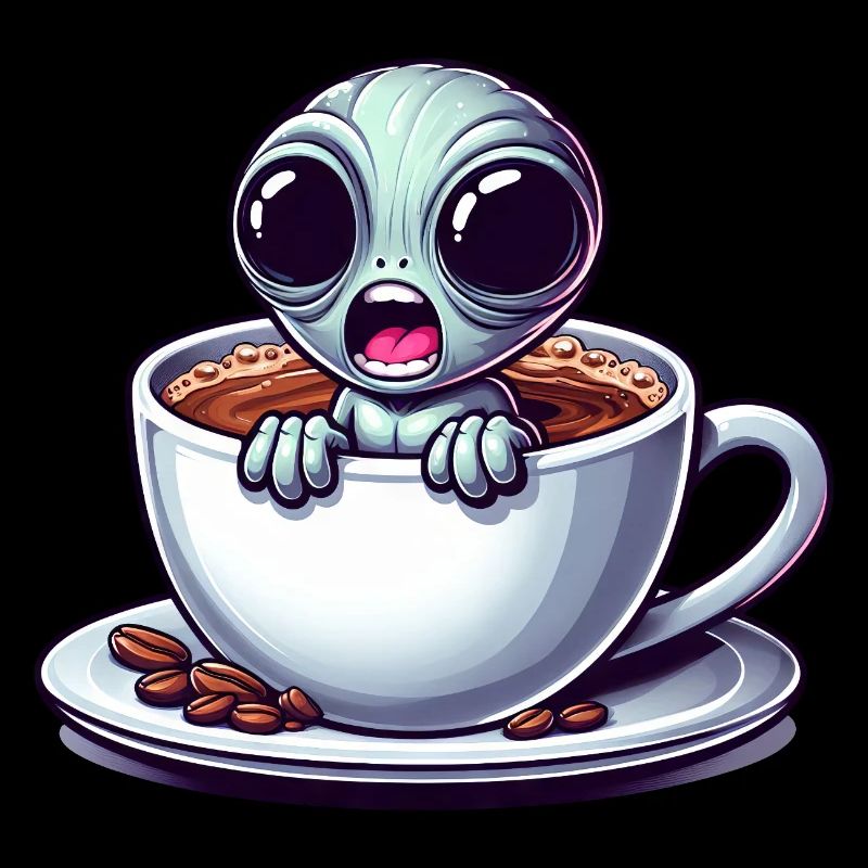Alien Kaffeeliebhaber Koffein Schock