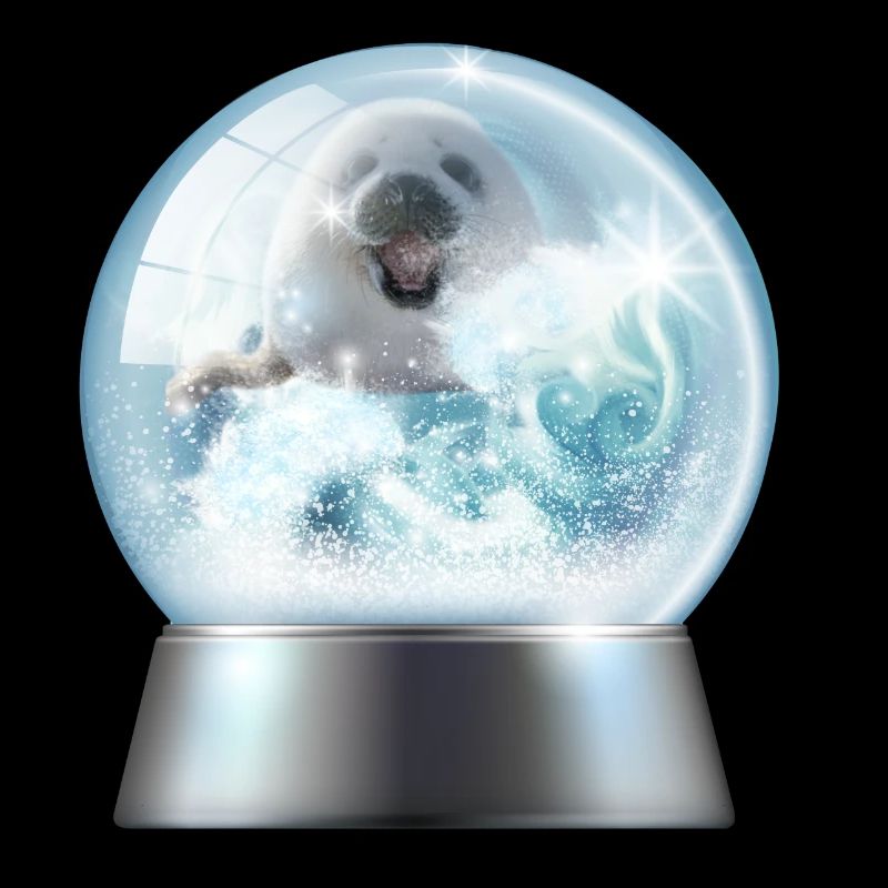 Boule à neige chiot en hiver
