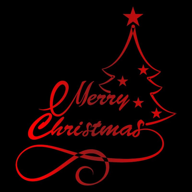 Festive Christmas Tree Silhouette Print