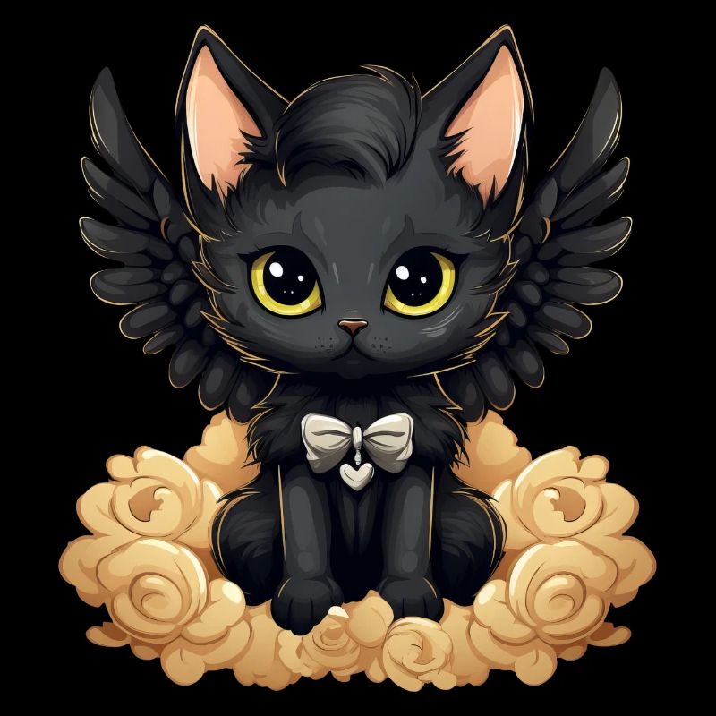 Dark Emo Gothic Angel Cat – Distinctif