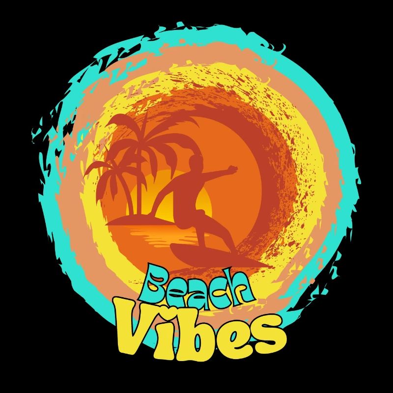 Beach Surfing Sunset Design