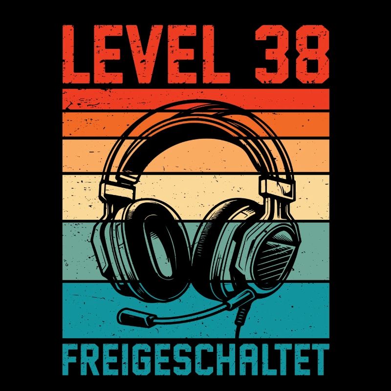 38. Geburtstag Männer Gamer Level 38 Unlocked