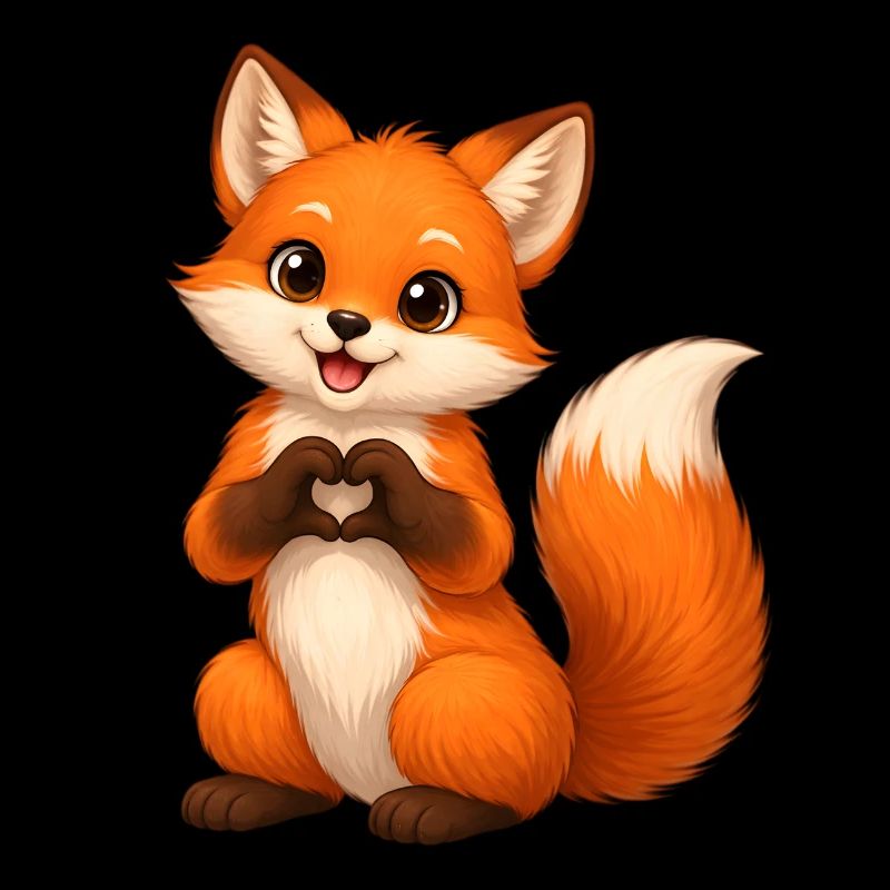 Forme de cœur de renard d’amour