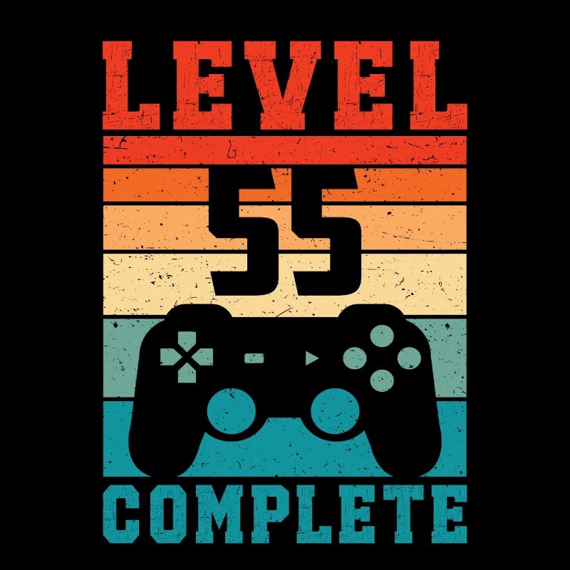 55th Birthday Level 55 Complete 55 Years Gamer